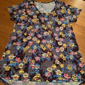 Lularoe XL Classic Black Aztec with Flowers